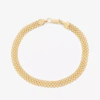 14K Gold Inch Solid Link Chain Bracelet