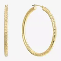 14K Gold 40mm Round Hoop Earrings