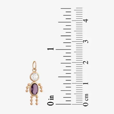 10K Gold February Birthstone Babies Boy Charm