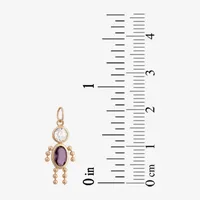 10K Gold February Birthstone Babies Boy Charm