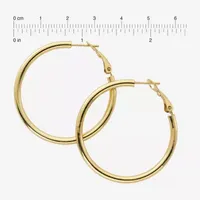 24K Gold Over Silver 40mm Hoop Earrings