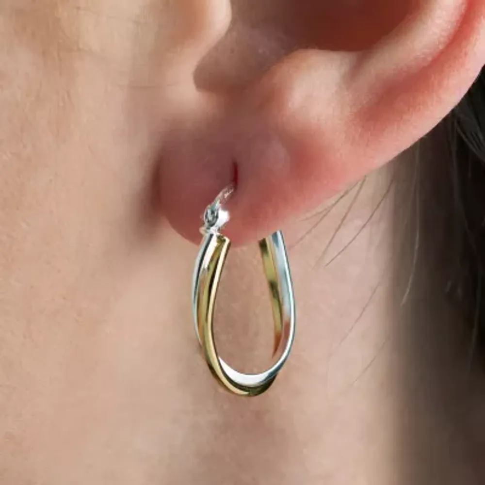 24K Gold Over Silver 18mm Hoop Earrings