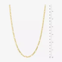 Made in Italy 24K Gold Over Silver 18 Inch Semisolid Figaro Chain Necklace