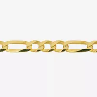 Made in Italy 24K Gold Over Silver Inch Semisolid Figaro Chain Necklace