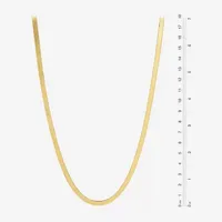 Made in Italy 24K Gold Over Silver Inch Solid Herringbone Chain Necklace