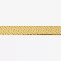 Made in Italy 24K Gold Over Silver Inch Solid Herringbone Chain Necklace