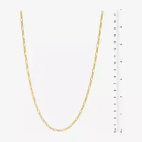 Made in Italy 24K Gold Over Silver Inch Semisolid Figaro Chain Necklace