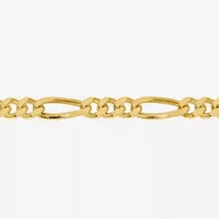 Made in Italy 24K Gold Over Silver Inch Semisolid Figaro Chain Necklace