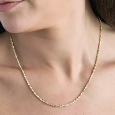 Made in Italy 24K Gold Over Silver Sterling Silver 18 Inch Solid Chain Necklace