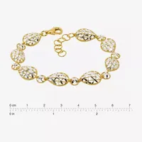 Made in Italy 24K Gold Over Silver 7 Inch Semisolid Casted Link Bracelet