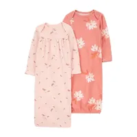 Carter's Baby Girls Crew Neck Long Sleeve 2-pc. Nightgown