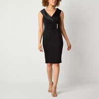 Jessica Howard Womens Embellished Sleeveless Sheath Dress