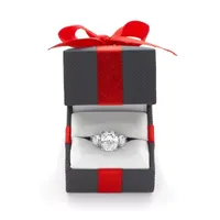 DiamonArt® Womens 5 3/4 CT. T.W. White Cubic Zirconia Sterling Silver 3-Stone Engagement Ring