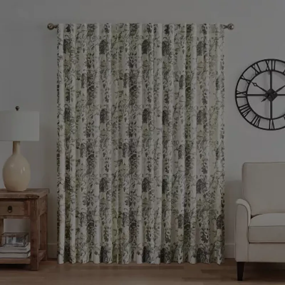 Waverly Kensington Bloom Light-Filtering Rod Pocket Back Tab Single Curtain Panel