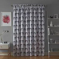 Waverly Zebra Crossing Light-Filtering Rod Pocket Single Curtain Panel