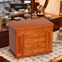 Mele and Co Josephine Oak Finish Jewelry Box