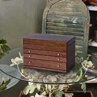 Mele and Co Brigitte Walnut-Finish Jewelry Box