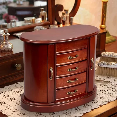 Mele and Co Heloise Walnut-Finish Jewelry Box