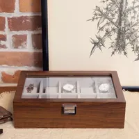 Mele and Co Jayson Mahogany-Finish Watch Box