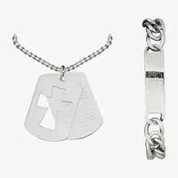 Stainless Steel Cross 2-pc. Jewelry Set