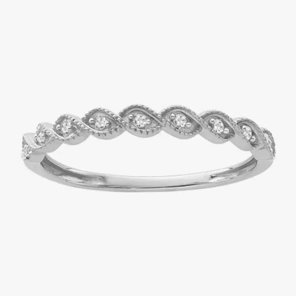 1/10 CT. T.W. Mined White Diamond Sterling Silver Band
