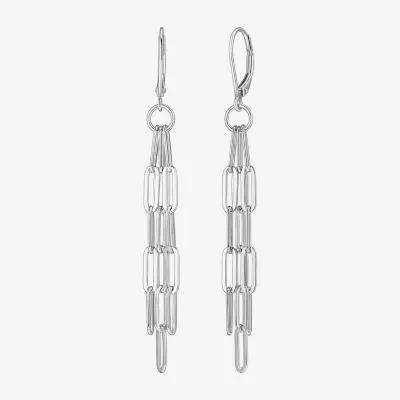 Sterling Silver Paperclip Drop Earrings