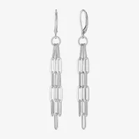 Sterling Silver Paperclip Drop Earrings