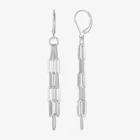 Sterling Silver Paperclip Drop Earrings