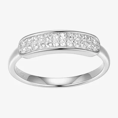 Womens 1/4 CT. T.W. Cubic Zirconia Sterling Silver Oblong Cocktail Ring
