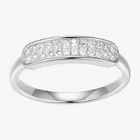 Womens 1/4 CT. T.W. Cubic Zirconia Sterling Silver Oblong Cocktail Ring