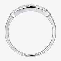 Womens 1/4 CT. T.W. Cubic Zirconia Sterling Silver Oblong Cocktail Ring