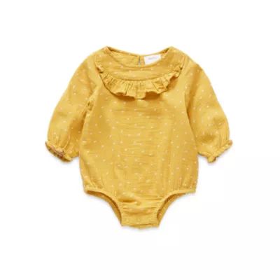 Okie Dokie Baby Girls Round Neck Long Sleeve Bodysuit