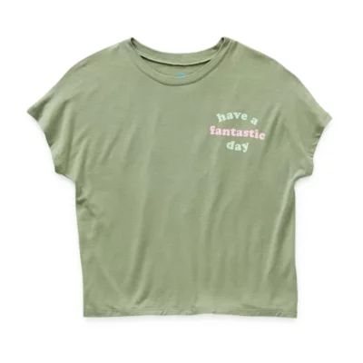 Thereabouts Little & Big Girls Round Neck Short Sleeve Graphic T-Shirt