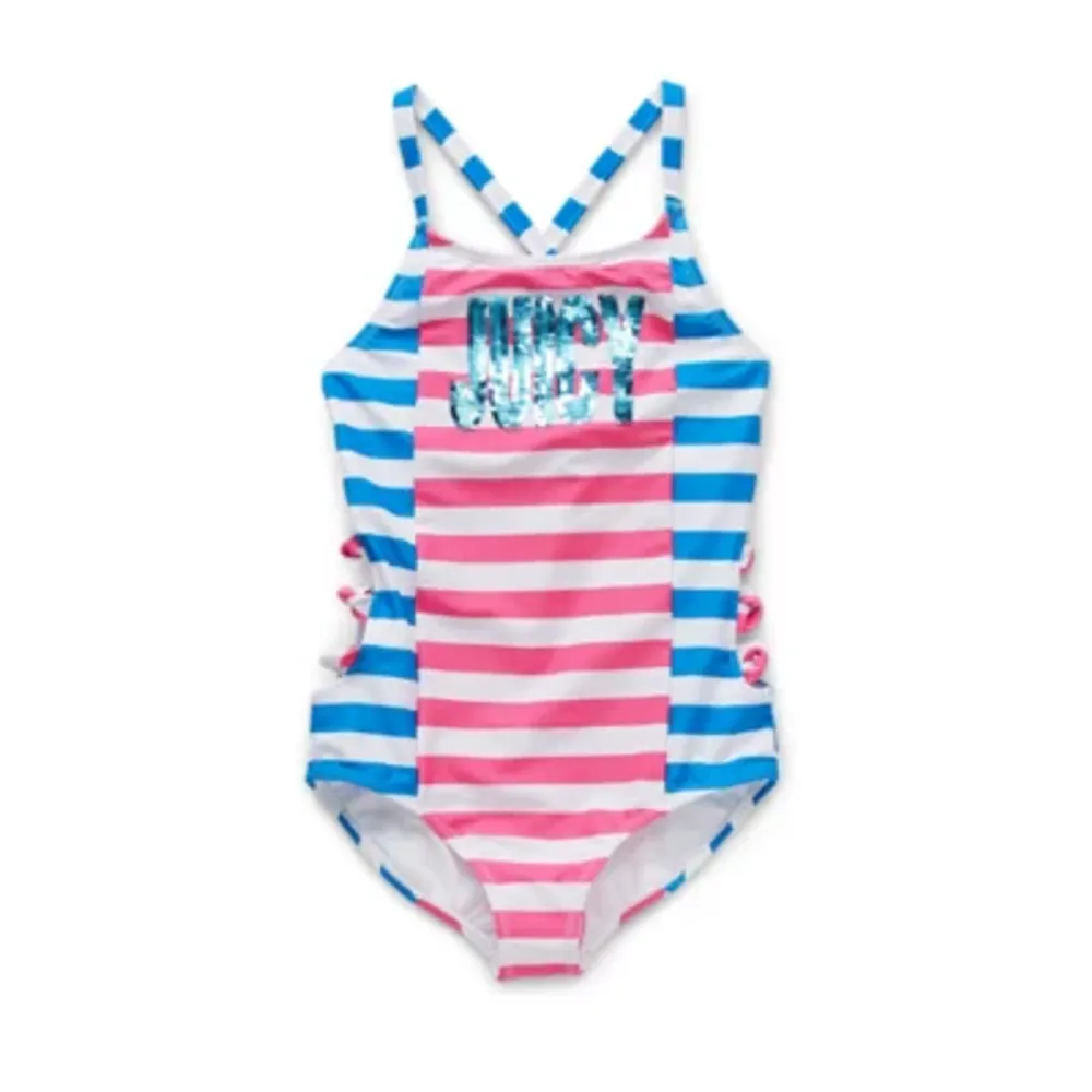 Juicy By Juicy Couture Little & Big Girls Striped One Piece Swimsuit