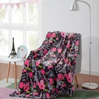 Kute Kids Kute Kids Je Taime Paris Lightweight Throw