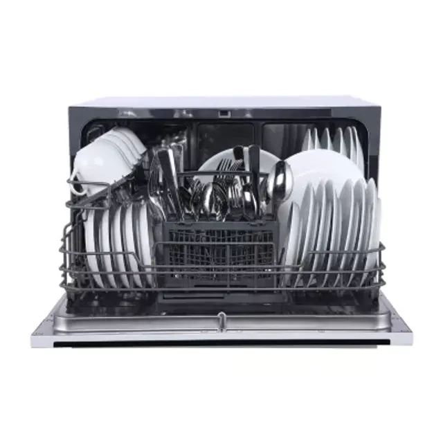 Farberware FCDMGDWH Complete Portable Countertop Dishwasher with UV Light 2  Place Settings, 5 Wash Programs