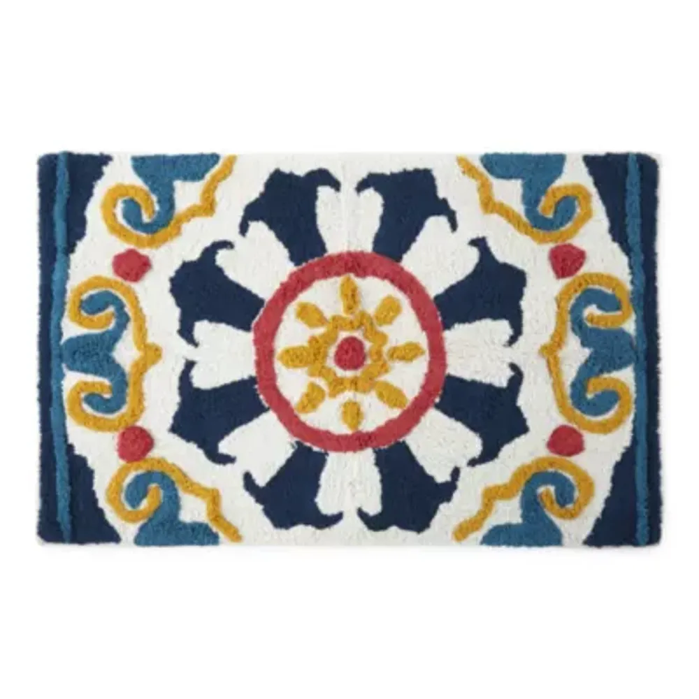 Distant Lands 20x32 Blue Medallion Fashion Bath Rug