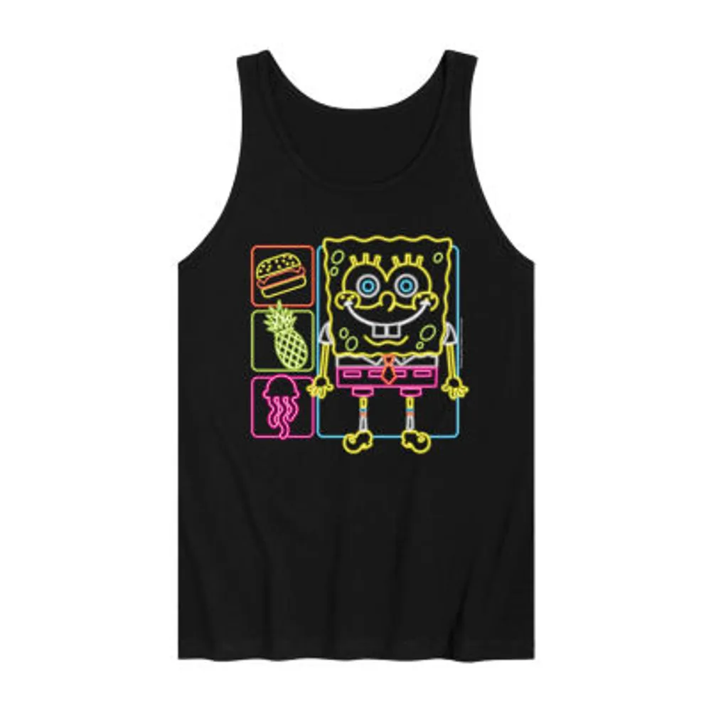 Mens Crew Neck Sleeveless Spongebob Tank Top