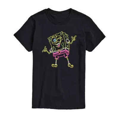 Mens Crew Neck Short Sleeve Classic Fit Spongebob Graphic T-Shirt