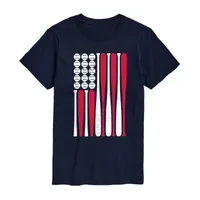 Mens Crew Neck Short Sleeve Regular Fit Americana Graphic T-Shirt