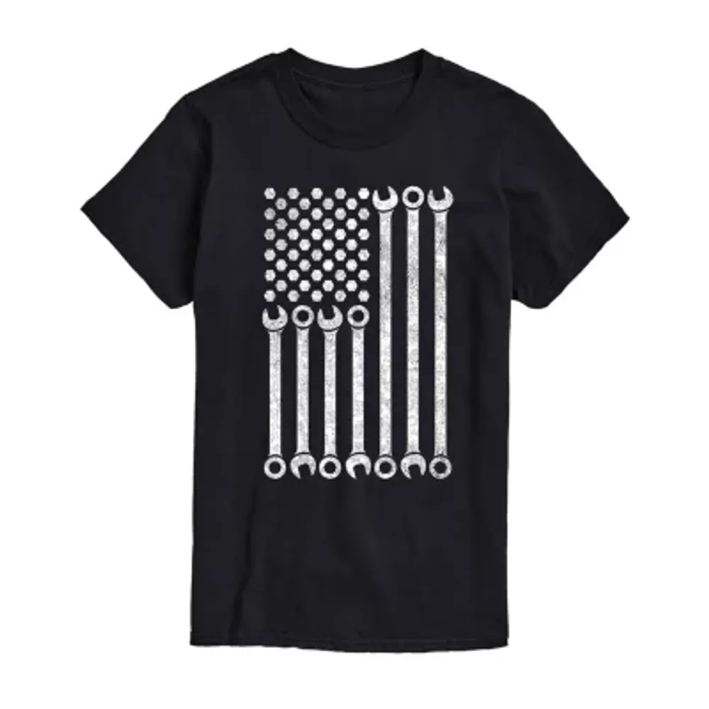 Mens Crew Neck Sleeveless Regular Fit Americana Graphic T-Shirt