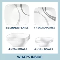 Corelle Urban Arc 16-pc. Glass Dinnerware Set