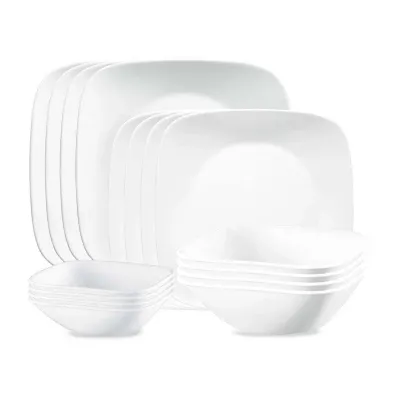 Corelle Vivid White 16-pc. Glass Dinnerware Set