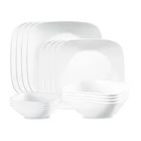 Corelle Vivid White 16-pc. Glass Dinnerware Set