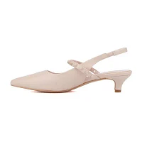 Torgeis Womens Tamara Pointed Toe Kitten Heel Pumps