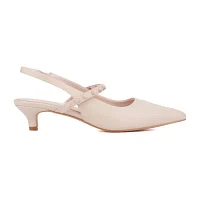 Torgeis Womens Tamara Pointed Toe Kitten Heel Pumps
