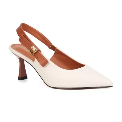 Torgeis Womens Inessa Flared Heel Pumps