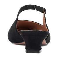 Torgeis Womens Bernadette Pointed Toe Kitten Heel Pumps