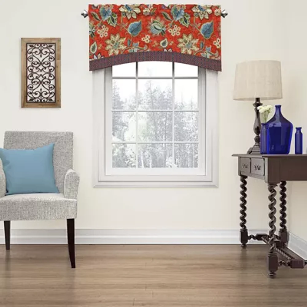 Waverly Brighton Blossom Rod-Pocket Arch Valance
