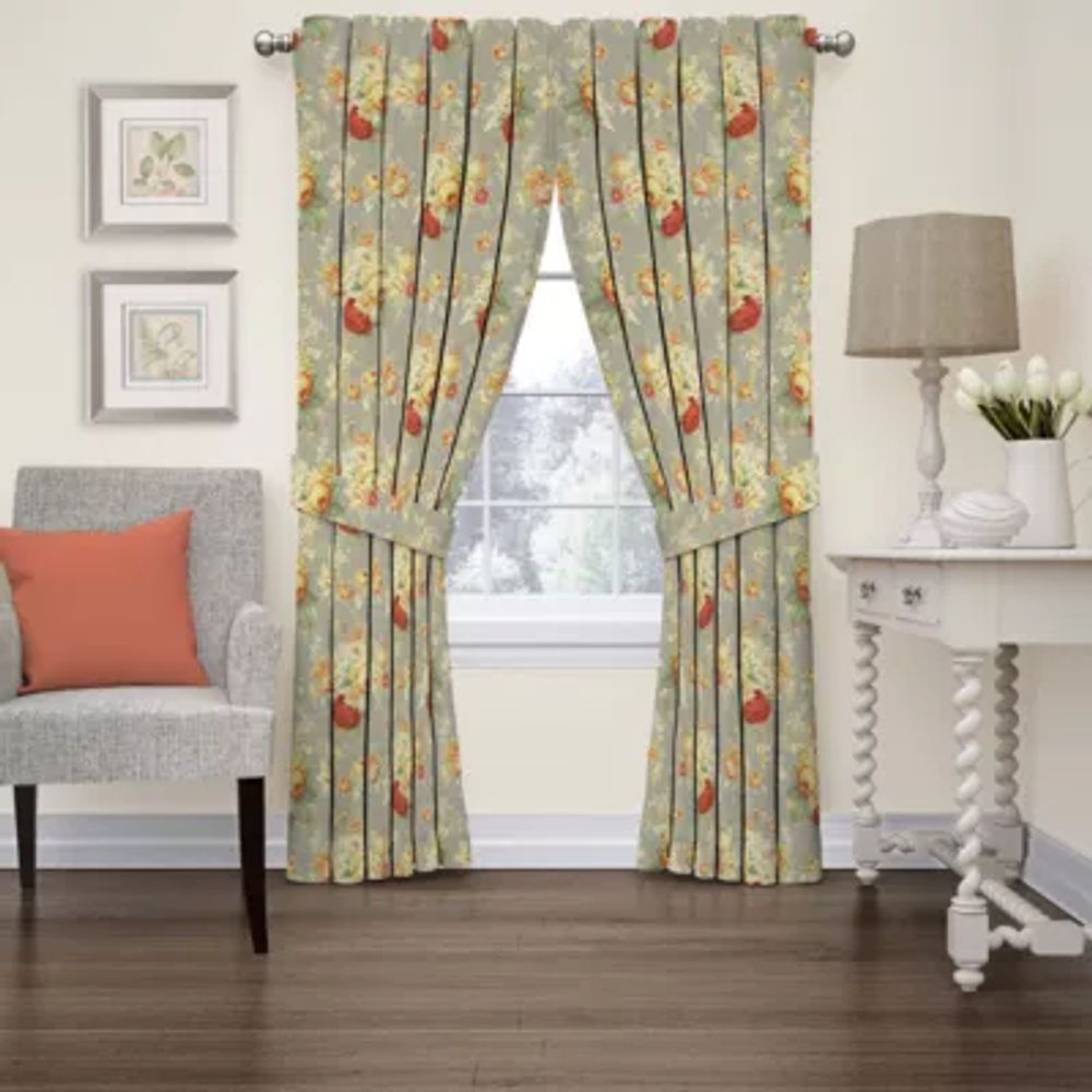 Waverly Light-Filtering Rod Pocket Single Curtain Panel